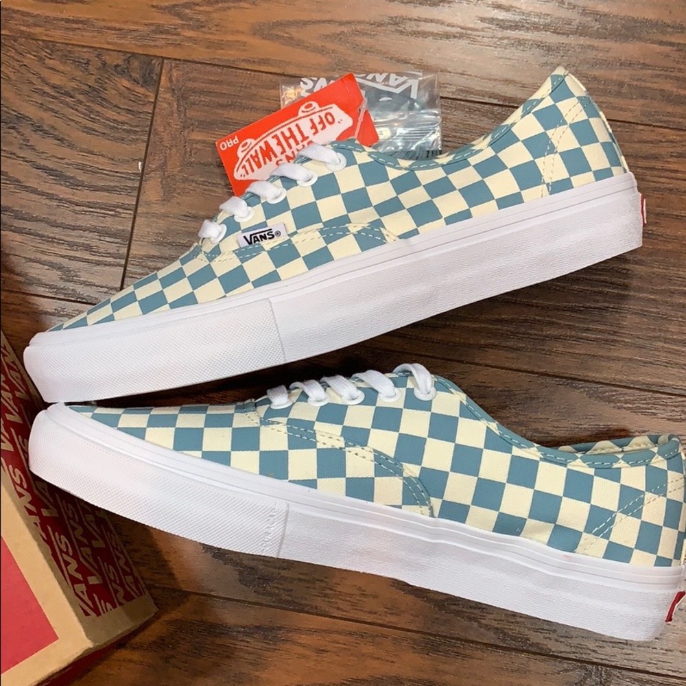 VANS AUTHENTIC PRO CHECKERBOARD SMOKE BLUE MEN’S - Picture 2 of 15